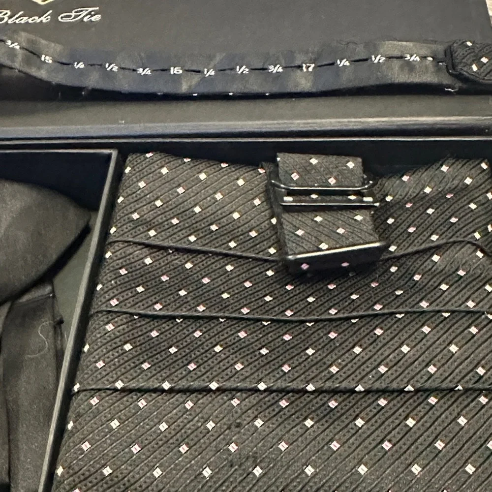 Joseph Abboud Black Tie Bowtie and Cummerbund and Tie Double Set - Picture 7 of 7